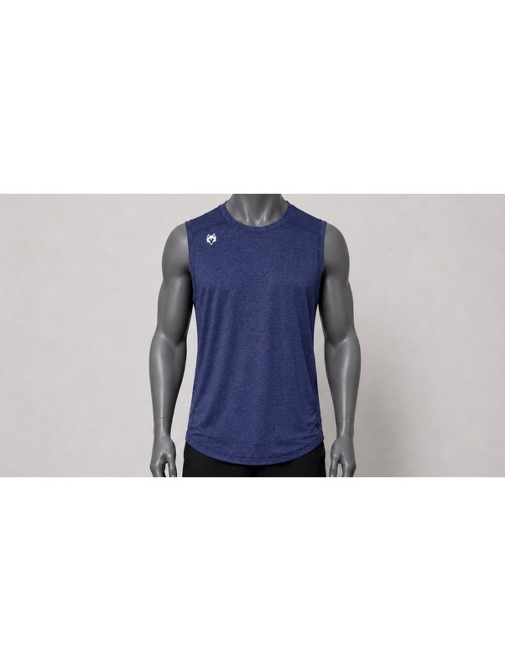 Greyson Sport Men’s Medium Navy Blue Sleeveless Performance Golf Tank Wolf Logo